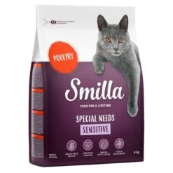 Smilla Dry Cat Food Economy Packs 2 X 4kg -Savic Plan Store 110021 pla smilla sensitiveadult poultry 4kg 3