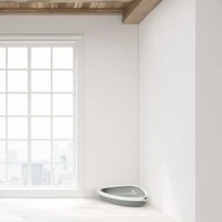 Savic Rincon Corner Litter Tray With Border -Savic Plan Store 144796 savic rincon ecktoilette rand grauwhite cat hs 05 4
