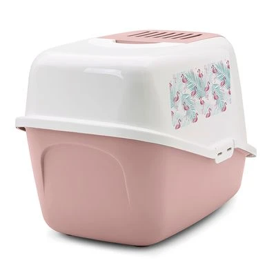 Savic Nestor Cat Litter Tray With Flamingo Design 2 Savic Nestor Cat Litter Tray With Flamingo Design - Image 2