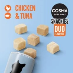 Cosma Snackies DUO 2 In 1 – Saver Pack -Savic Plan Store 70175 cosma snackies duo foodboard chickentuna 1000x1000 9