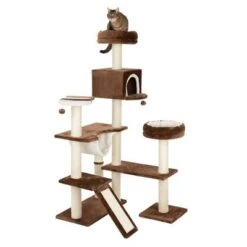 Gingerbread House Cat Tree With Ladder -Savic Plan Store 72045 knusperhaeuschen braun fg 9482 2