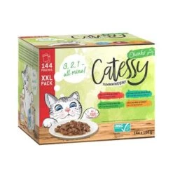 Catessy Pouches XXL Saver Pack 144 X 100g -Savic Plan Store catessy chunks gravy xxl 1000x1000 5