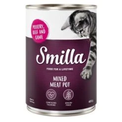 Smilla Tender Meat Mix Saver Pack 24 X 400g -Savic Plan Store smilla mixedmeatpot poultry 400g 1000x1000 3