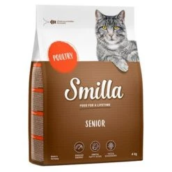 Smilla Dry Cat Food Economy Packs 2 X 4kg -Savic Plan Store smilla senior poultry 4kg 1000x1000 2